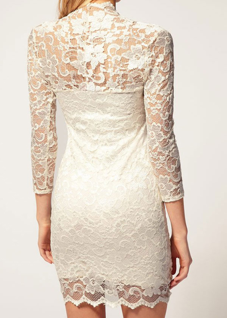 Lace Dress With Scalloped Neck